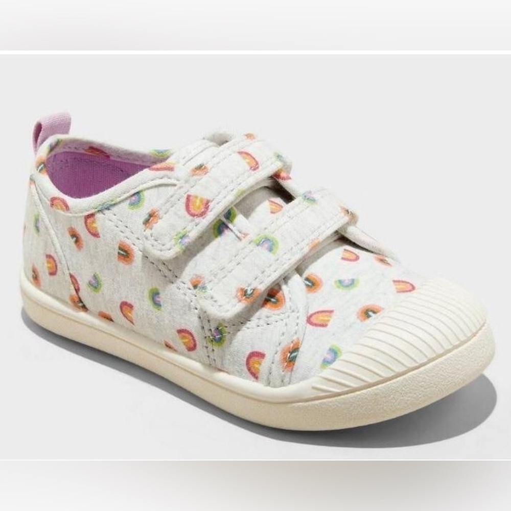 🌈NWT!! Cat & Jack Parker Grey Rainbow Toddler/Kids' Sneakers Size 12